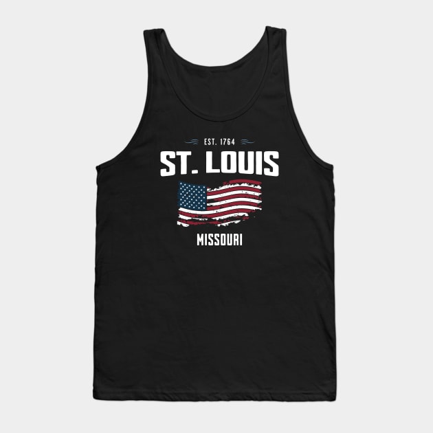 St Louis Missouri - Old Glory Patriotic USA Flag Tank Top by TGKelly